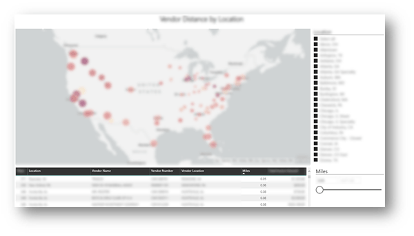 Interactive Vendor and Supplier Distance Map