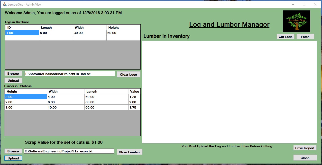 LumberOne Software Manager