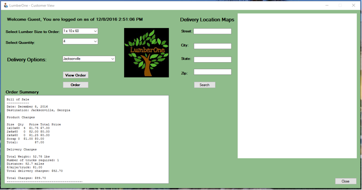 LumberOne Software Order