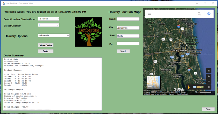 LumberOne Software Maps