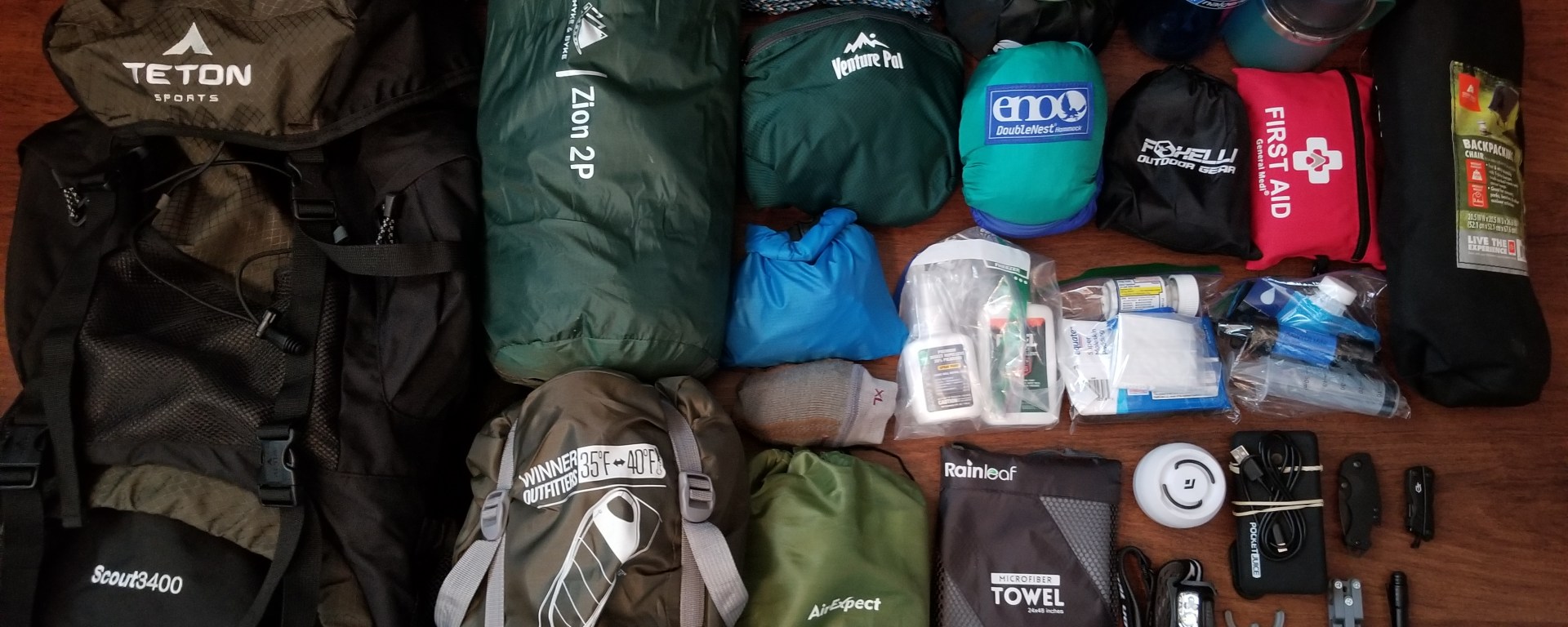 Backpacking Gear Layout